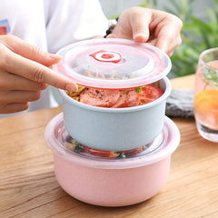 3 Reusable Food Storage Containers Round Silicone Bowl