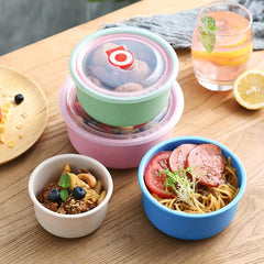 3 Reusable Food Storage Containers Round Silicone Bowl