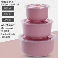 3 Reusable Food Storage Containers Round Silicone Bowl