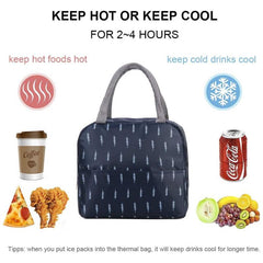 Thermal Lunch Bag Insulated Cooler Pouch Ice Pack Tote for Camping Picnic Beach