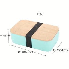 Single Layer Lunch Box With Bamboo Lid Microwaveable Bento Box