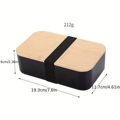 Single Layer Lunch Box With Bamboo Lid Microwaveable Bento Box