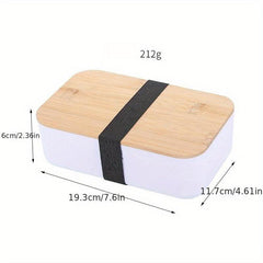 Single Layer Lunch Box With Bamboo Lid Microwaveable Bento Box