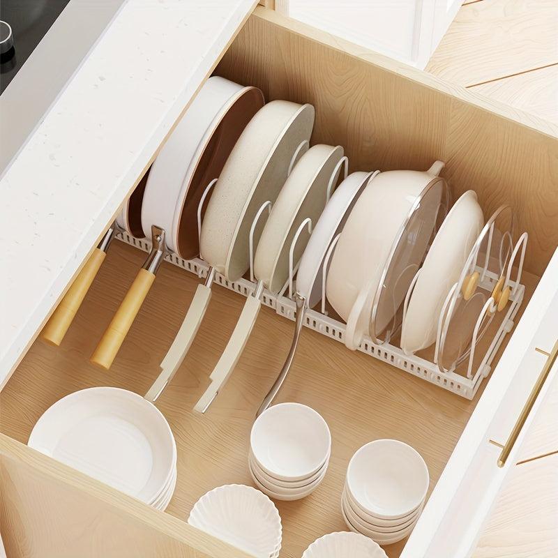Telescopic Pot Rack Organizer for Kitchen Storage