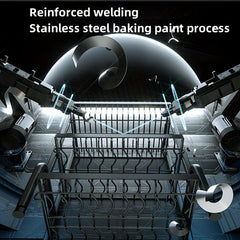 2 Tier Dish Drying Rack with Cup Holder & Utensil Holder