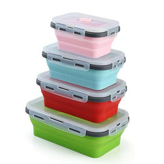 Collapsible Silicone Food Container Lunch Box - 4 Sizes