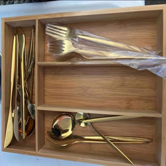 Bamboo Kitchen Drawer Divider Storage Organizer