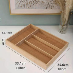 Bamboo Kitchen Drawer Divider Storage Organizer
