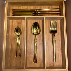 Bamboo Kitchen Drawer Divider Storage Organizer