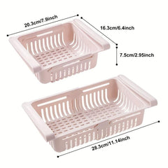 2pcs Retractable Fridge Drawer Organizers Refrigerator Vegetable Fruit Storage