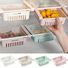 2pcs Retractable Fridge Drawer Organizers Refrigerator Vegetable Fruit Storage
