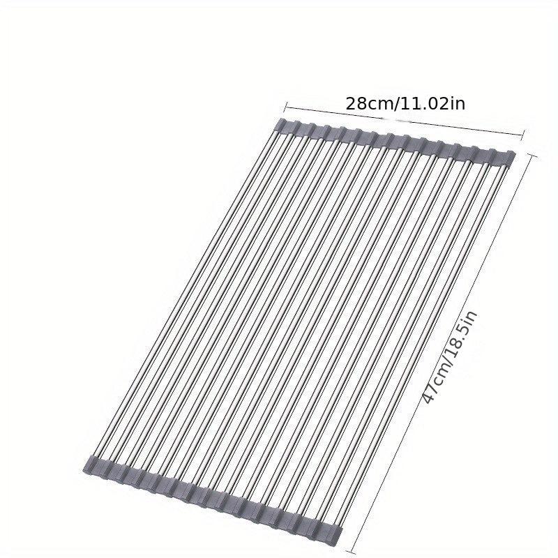 Roll Up Tableware Drying Rack Stainless Steel Sink Rack