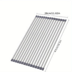 Roll Up Tableware Drying Rack Stainless Steel Sink Rack