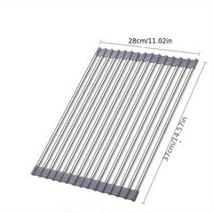 Roll Up Tableware Drying Rack Stainless Steel Sink Rack