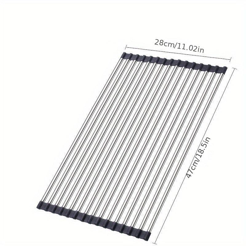 Roll Up Tableware Drying Rack Stainless Steel Sink Rack