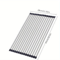 Roll Up Tableware Drying Rack Stainless Steel Sink Rack