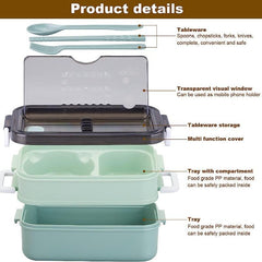Japanese Style Bento Lunch Box Double Layer Stackable Box Microwave Safe