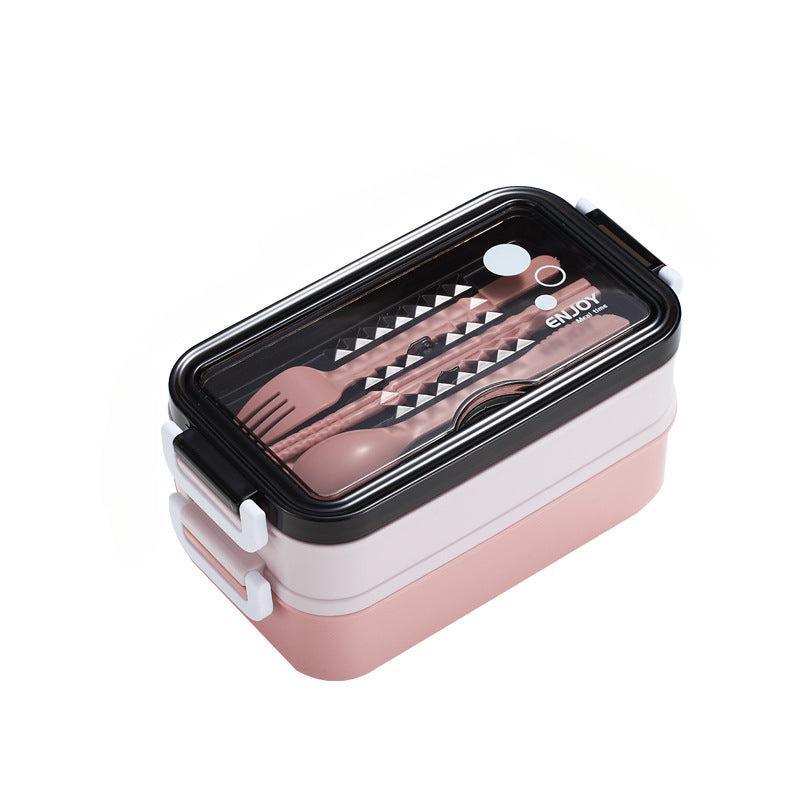 Japanese Style Bento Lunch Box Double Layer Stackable Box Microwave Safe