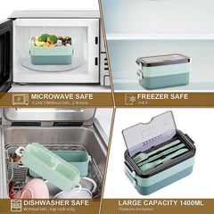 Japanese Style Bento Lunch Box Double Layer Stackable Box Microwave Safe