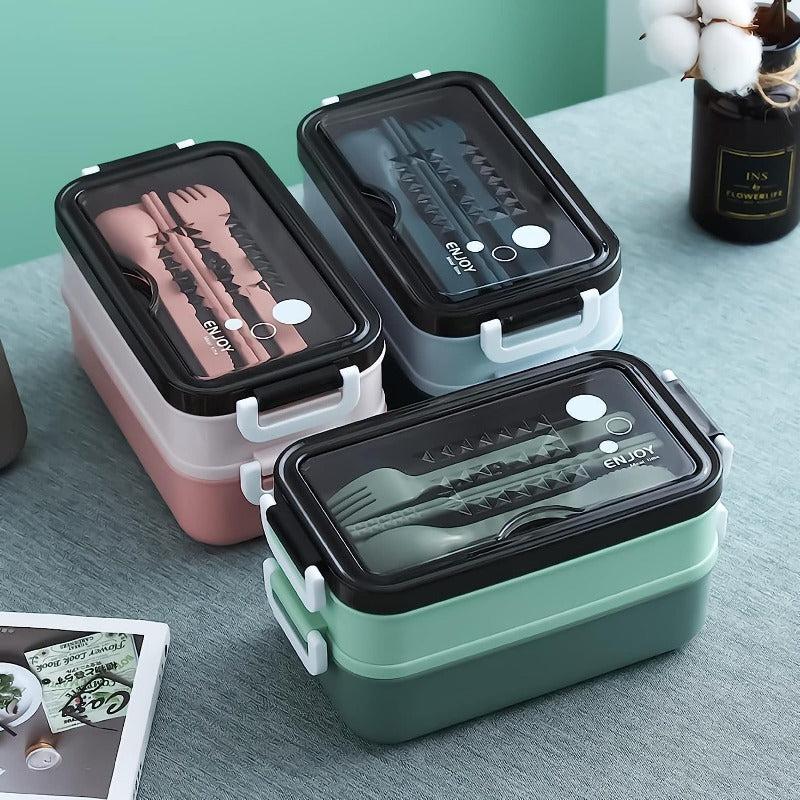 Japanese Style Bento Lunch Box Double Layer Stackable Box Microwave Safe