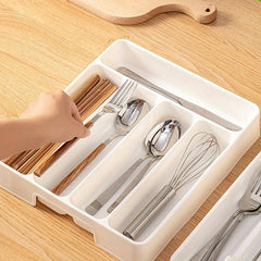 Antimicrobial Large Silverware Tray Kitchen Drawer Organizer