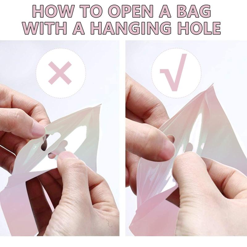100pcs Multicolor Holographic Resealable Bags for Halloween Party