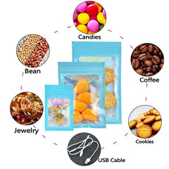 100pcs Multicolor Holographic Resealable Bags for Halloween Party