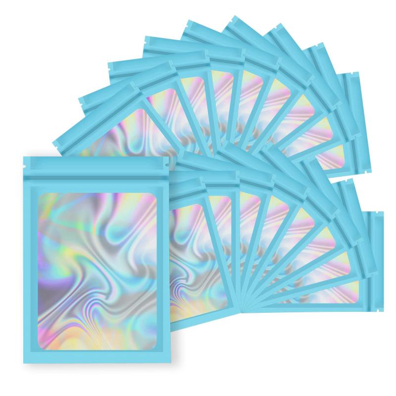100pcs Multicolor Holographic Resealable Bags for Halloween Party