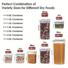 7pcs Airtight Food Storage Containers Set For Kitchen & Pantry Organization