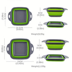 Silicone Foldable Strainer Basket for Vegetables and Fruits