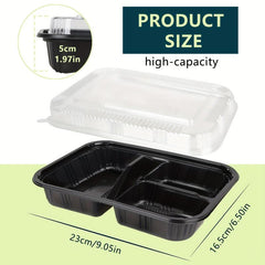 Leakproof 3 Grid Meal Prep Containers for Teens & Workers - Set of 10