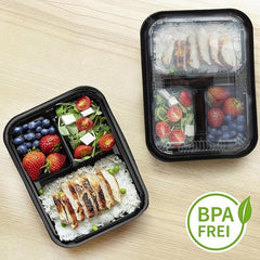 Leakproof 3 Grid Meal Prep Containers for Teens & Workers - Set of 10