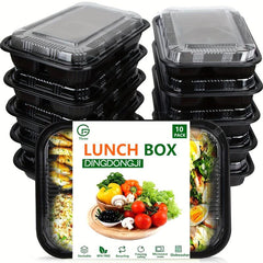 Leakproof 3 Grid Meal Prep Containers for Teens & Workers - Set of 10