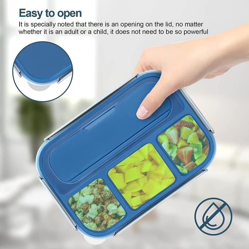 1000ml Insulated Lunch Box with 4 Compartments - BPA-Free Microwavable