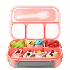 1000ml Insulated Lunch Box with 4 Compartments - BPA-Free Microwavable
