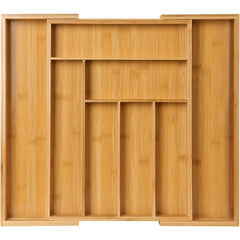 Bamboo Telescopic Drawer Divider Cutlery Organizer