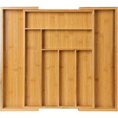Bamboo Telescopic Drawer Divider Cutlery Organizer