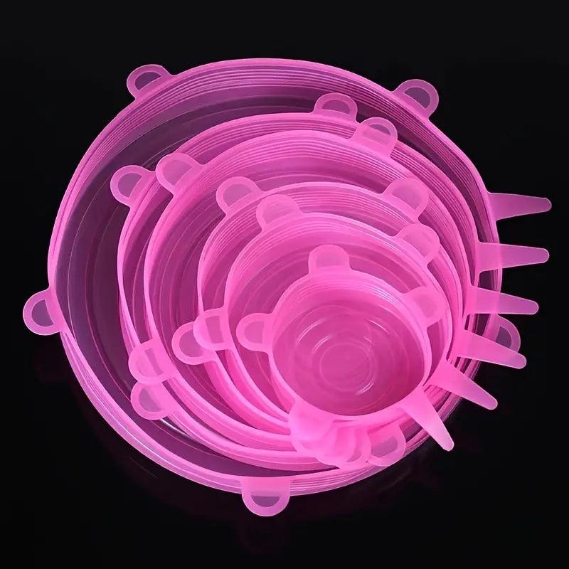 6pcs Silicone Stretch Lids for Fresh Food Storage Kitchen Accessories