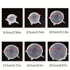 6pcs Silicone Stretch Lids for Fresh Food Storage Kitchen Accessories