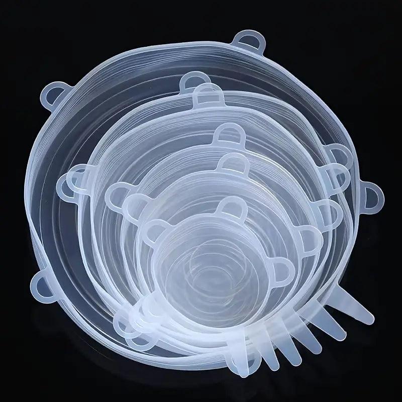 6pcs Silicone Stretch Lids for Fresh Food Storage Kitchen Accessories