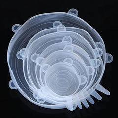 6pcs Silicone Stretch Lids for Fresh Food Storage Kitchen Accessories