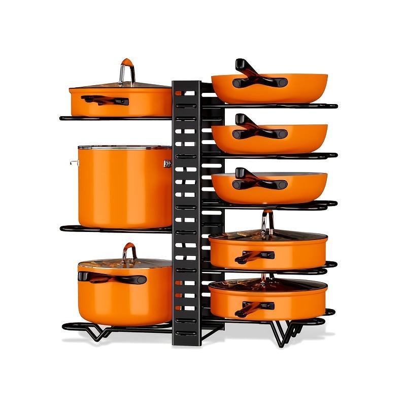 1pc Retractable Pot Lid Rack Shelf 8 Layer Pot Storage Rack