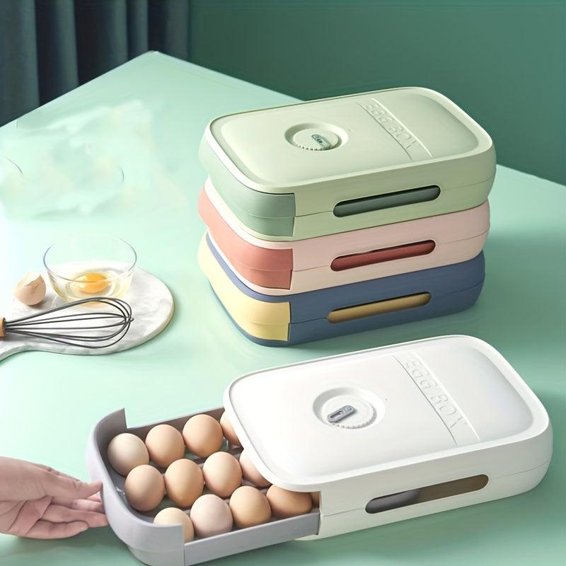 Kitchen Egg Storage Box with Lid Drawer Style