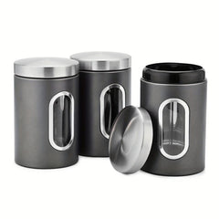 3pcs Food Storage Containers With Lids Tea Nuts Candy Grain Coffee Beans