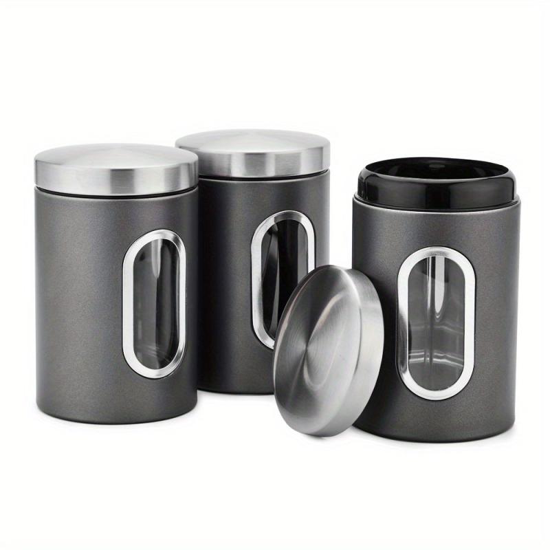 3pcs Food Storage Containers With Lids Tea Nuts Candy Grain Coffee Beans
