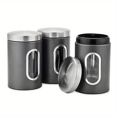 3pcs Food Storage Containers With Lids Tea Nuts Candy Grain Coffee Beans