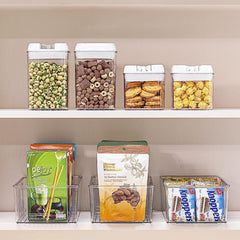 Clear Food Storage Organizer Bin for Pantry Kitchen Fridge Cabinet