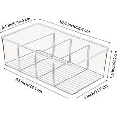 Clear Food Storage Organizer Bin for Pantry Kitchen Fridge Cabinet