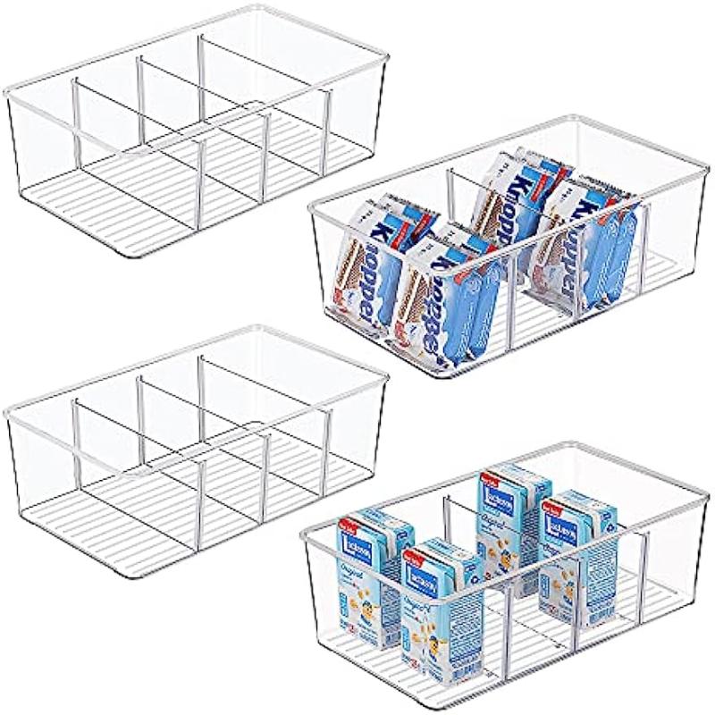 Clear Food Storage Organizer Bin for Pantry Kitchen Fridge Cabinet