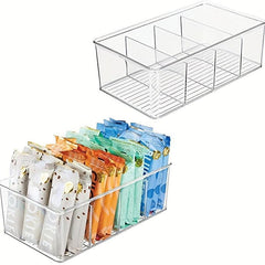 Clear Food Storage Organizer Bin for Pantry Kitchen Fridge Cabinet